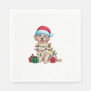Kerstverlichting Kerstman Hoed Maltese hond Kerstm Servet