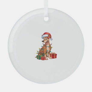 Kerstverlichting Kerstman Hoed Pinscher Hond Kerst Glas Ornament