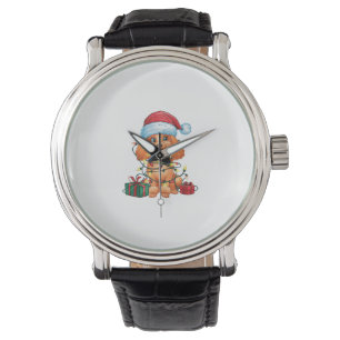 Kerstverlichting Kerstman Hoed Poedel Hond Kerstmi Horloge