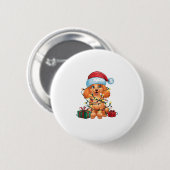 Kerstverlichting Kerstman Hoed Poedel Hond Kerstmi Ronde Button 5,7 Cm (Voorkant /achterkant)