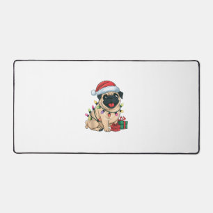 Kerstverlichting Kerstman Hoed Pug Honden Kerstmis Bureaumat