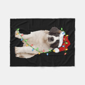 Kerstverlichting Kerstman Hoed Sint Bernard Hond K Fleece Deken (Voorkant (Horizontaal))