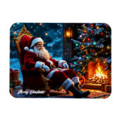 Kerstverlichting Kerstman Noordpool Fantasy Magneet (Horizontaal)