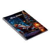 Kerstverlichting Kerstman Noordpool Fantasy Notitieboek (Rechterzijde)