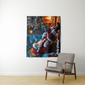 Kerstverlichting Kerstman Noordpool Fantasy Wandkleed (In situ)