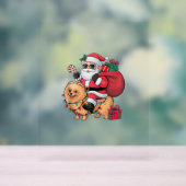 Kerstverlichting Kerstman Rijden Pommerse Hond Ker Acryl Bord (Neutraal)