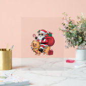 Kerstverlichting Kerstman Rijden Pommerse Hond Ker Acryl Bord (Huwelijk)