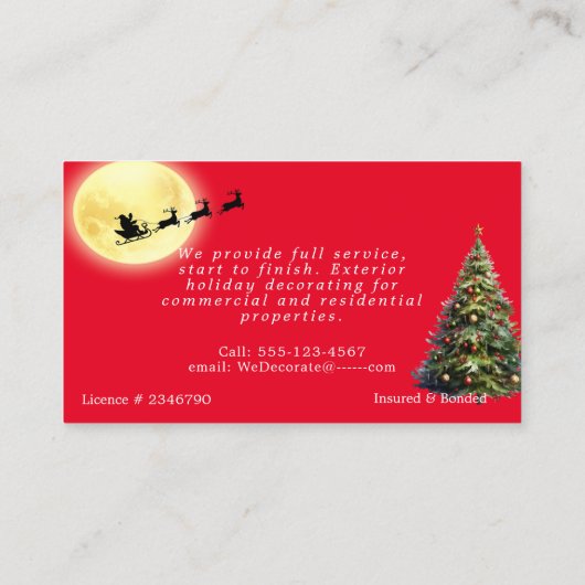 Kerstverlichting Kerstman  Visitekaartje (Achterkant)