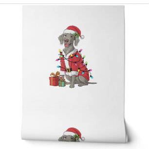 Kerstverlichting Kerstman Weimaraner Hond Kerstmis Behang