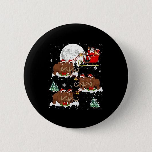 Kerstverlichting — Kerstman — Wooly Mammoth Chr Ronde Button 5,7 Cm (Voorkant)