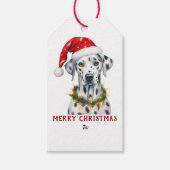 Kerstverlichting Kerstmannenhoed Dalmatiër Hond Ke Cadeaulabel (Voorkant)