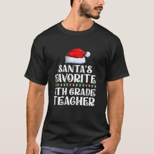 Kerstverlichting Kerstman's Favorieten 4e klas ler T-shirt