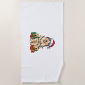 Kerstverlichting Kerstmuts Anatolische Herder Hond Strandlaken (Voorkant)