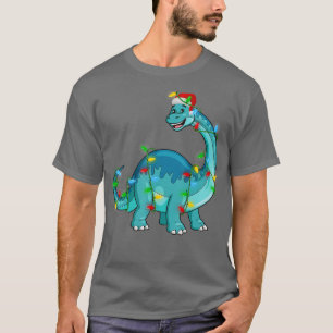 Kerstverlichting kerstvakantie Santa Brontosaurus T-shirt