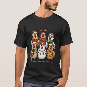Kerstverlichting Kip Kerstman Grappige Kerstboom v T-shirt