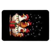Kerstverlichting Kip Santa Funny Kerstmis Magneet (Horizontaal)