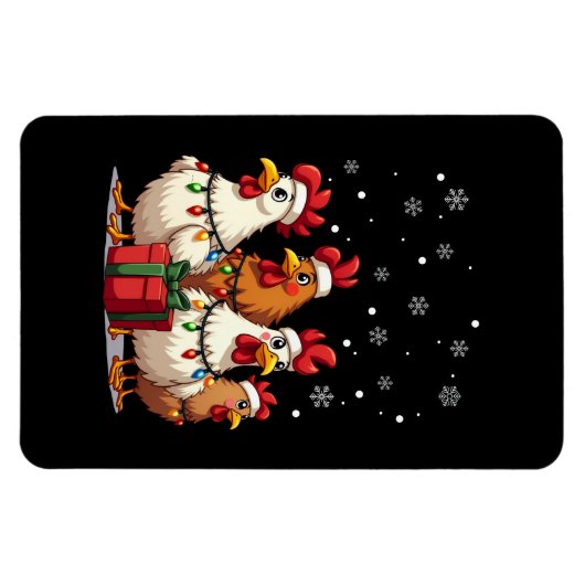 Kerstverlichting Kip Santa Funny Kerstmis Magneet (Horizontaal)