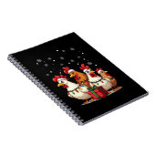 Kerstverlichting Kip Santa Funny Kerstmis Notitieboek (Rechterzijde)