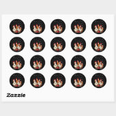 Kerstverlichting Kip Santa Funny Kerstmis Ronde Sticker (Vel)
