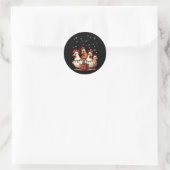 Kerstverlichting Kip Santa Funny Kerstmis Ronde Sticker (Tas)
