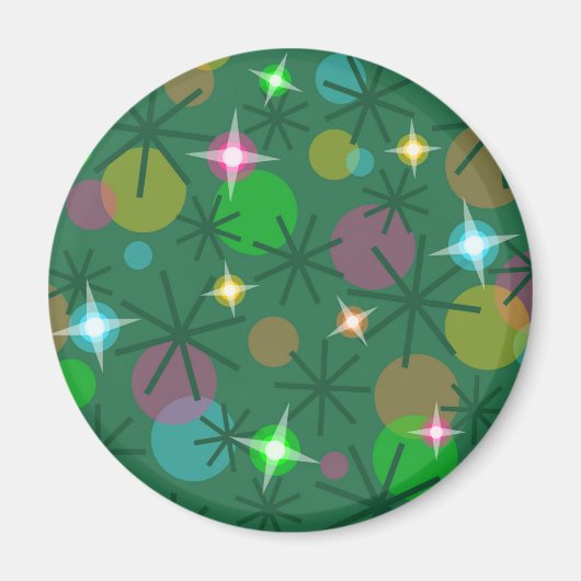 Kerstverlichting koelkast magneet rond (Voorkant)