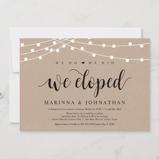 Kerstverlichting Kraft, Zwart lettertype, Trouwvlu Kaart (Voorkant)