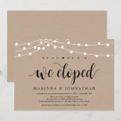 Kerstverlichting Kraft, Zwart lettertype, Trouwvlu Kaart (Voorkant / Achterkant)