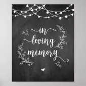Kerstverlichting krijtbord In liefdevolle herinner Poster (Voorkant)
