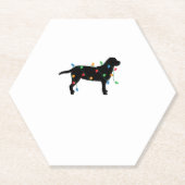 Kerstverlichting Labrador Retriever Hondenshirt Kartonnen Onderzetters (Voorkant)