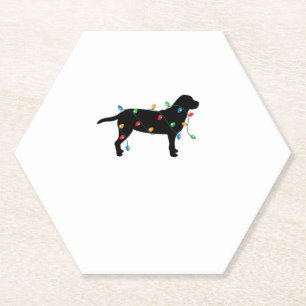 Kerstverlichting Labrador Retriever Hondenshirt Kartonnen Onderzetters