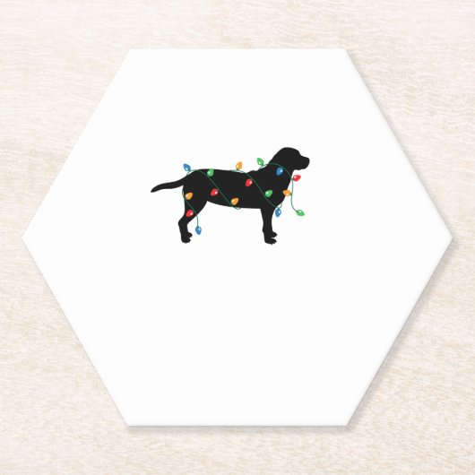 Kerstverlichting Labrador Retriever Hondenshirt Kartonnen Onderzetters (Voorkant)