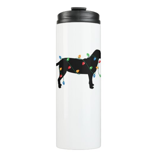Kerstverlichting Labrador Retriever Hondenshirt Thermosbeker (Voorkant)