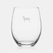 Kerstverlichting Labrador Retriever Hondenshirt Wijnglas Zonder Voet (Achterkant)