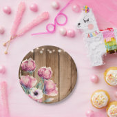 Kerstverlichting & Landelijke Bloemen Rustieke Sch Papieren Bordje (Feest)