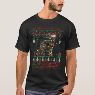 Kerstverlichting Lelijke Santa Doberman Hond Vroli T-shirt