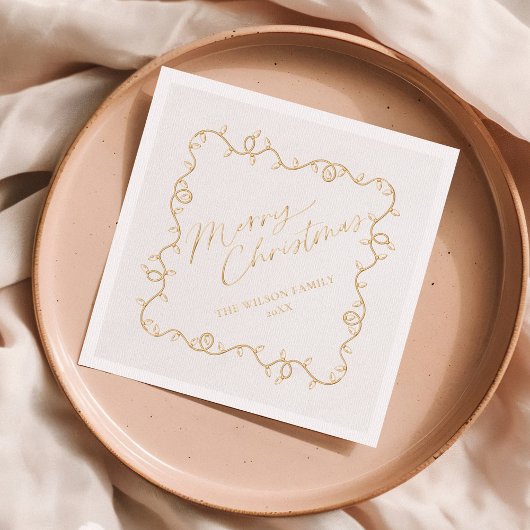 Kerstverlichting Leuke gepersonaliseerde vakantie Folie Servetten