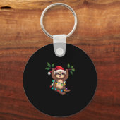 Kerstverlichting Luiaard Dragen Xmas Pet - Luiaard Sleutelhanger (Voorkant)