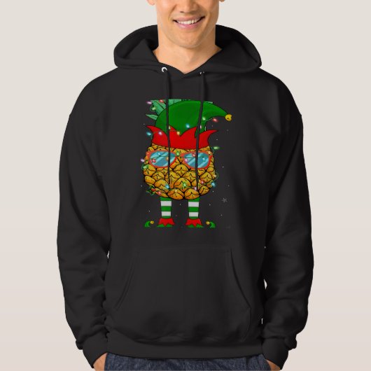 Kerstverlichting Mele Kalikimaka Ananas Elf Christ Hoodie (Voorkant)