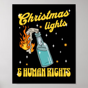Kerstverlichting Mensenrechten Sticker Poster
