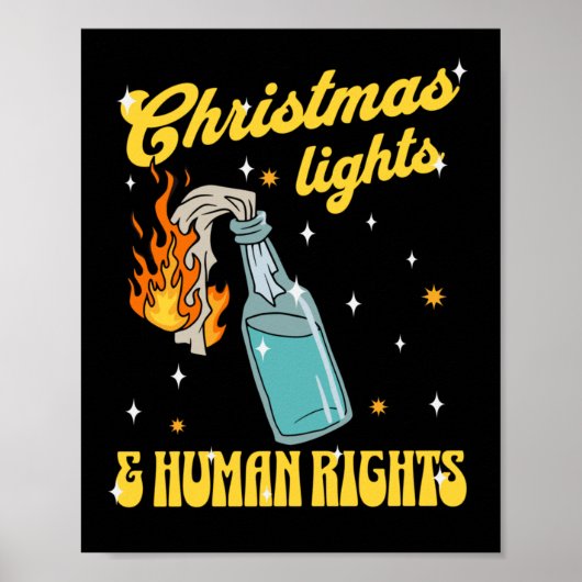 Kerstverlichting Mensenrechten Sticker Poster (Voorkant)
