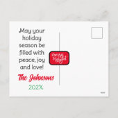 Kerstverlichting Merry & Bright (voeg foto toe) Ho Feestdagenkaart (Achterkant)