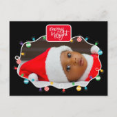 Kerstverlichting Merry & Bright (voeg foto toe) Ho Feestdagenkaart (Voorkant)