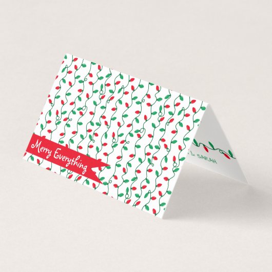 kerstverlichting met feestelijke groet kaart (Voorkant)