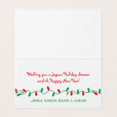 kerstverlichting met feestelijke groet kaart (Binnenkant ongevouwen)