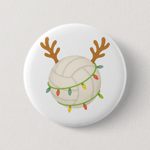 Kerstverlichting met Volleybal Rendier Grappige Sp Ronde Button 5,7 Cm