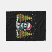 Kerstverlichting Miniatuur Schnauzer Hond Kerstman Fleece Deken (Voorkant (Horizontaal))