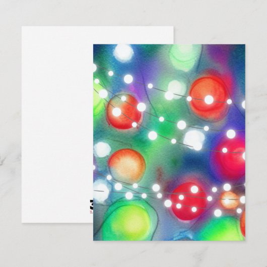 Kerstverlichting Notitiekaartje (Voorkant / Achterkant)