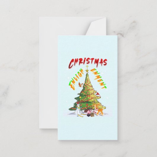 kerstverlichting notitiekaartje (Voorkant)
