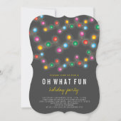 Kerstverlichting Oh wat leuk feestje uitnodigen Kaart (Voorkant)