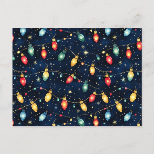 Kerstverlichting Ontwerp met Twinkling Glow Briefkaart (Voorkant)